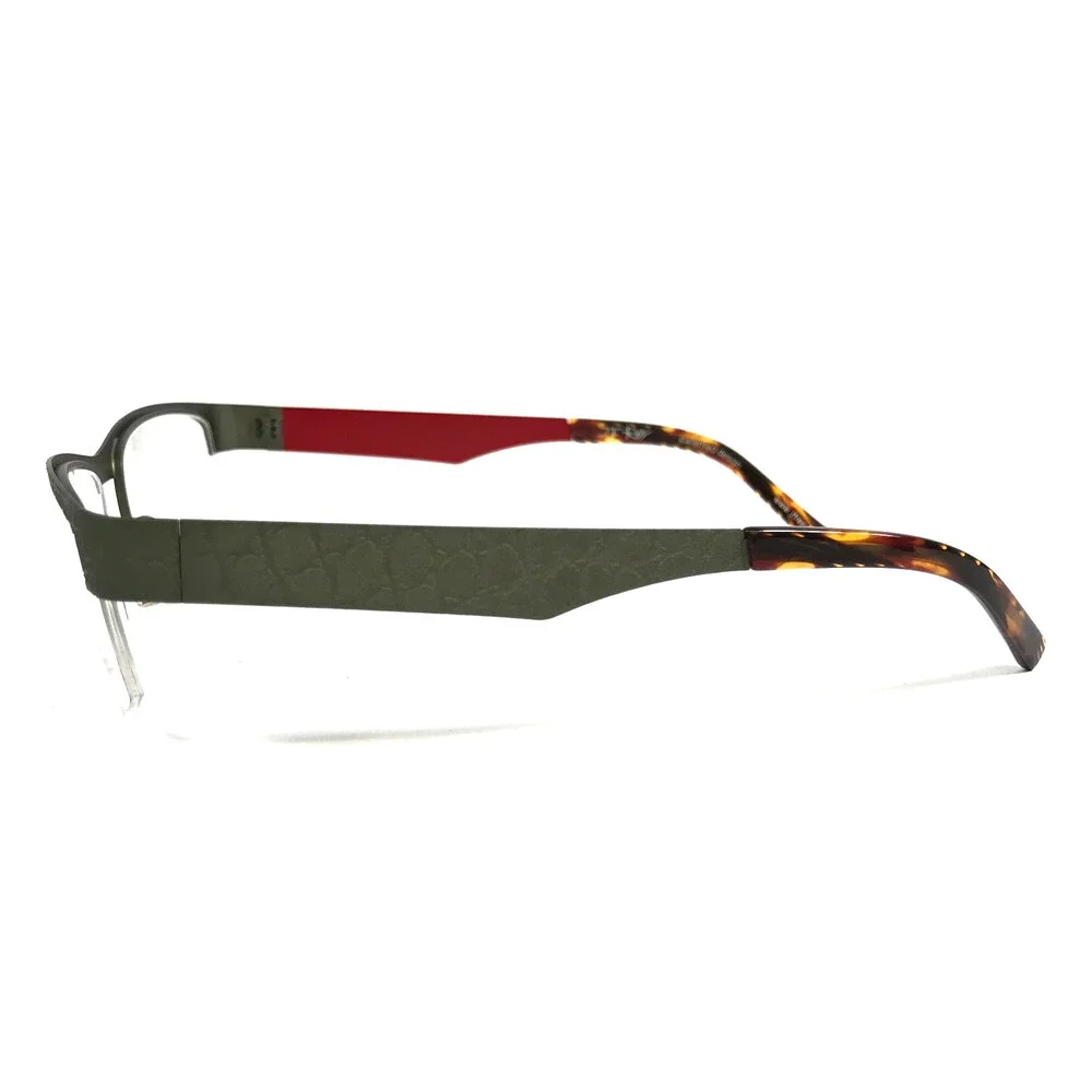 J.F. Rey Eyeglasses Frames JF2601 4530 Khaki Red Olive Green Textured 55-18-130